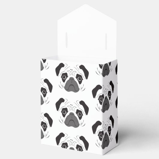 Mops-Gesicht-Silhouette Geschenkschachtel (Geöffnet)