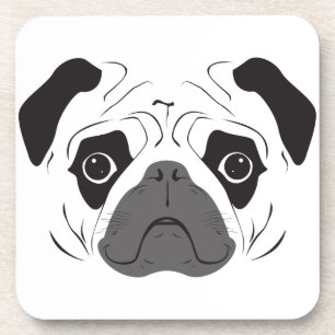 Mops-Gesicht-Silhouette Getränkeuntersetzer