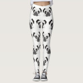 Mops-Gesicht-Silhouette Leggings (Vorderseite)