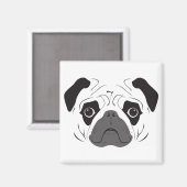 Mops-Gesicht-Silhouette Magnet (Vorderseite/Rückseite)
