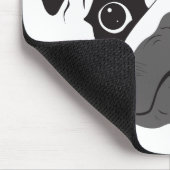 Mops-Gesicht-Silhouette Mousepad (Ecke)