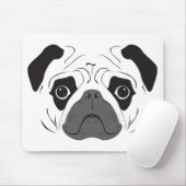 Mops-Gesicht-Silhouette Mousepad (Mit Mouse)