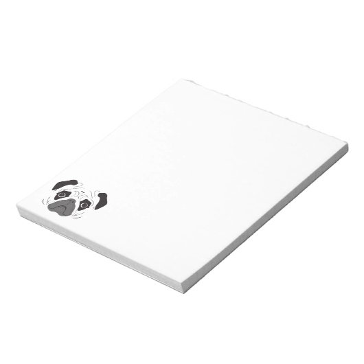 Mops-Gesicht-Silhouette Notizblock (Rotiert)