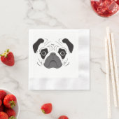 Mops-Gesicht-Silhouette Serviette (Beispiel)