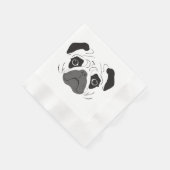 Mops-Gesicht-Silhouette Serviette (Ecke)