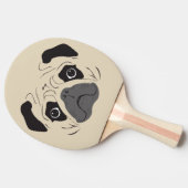 Mops-Gesicht-Silhouette Tischtennis Schläger (Seitenansicht)