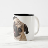 Mops Gesicht Zweifarbige Tasse (VorderseiteRechts)