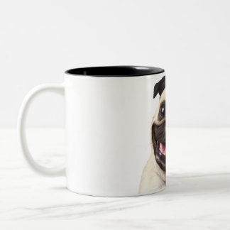 Mops Gesicht Zweifarbige Tasse