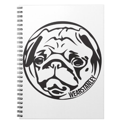 Mops-Gesichts-Notizbuch Notizblock (Vorderseite)