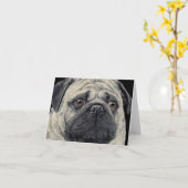 Mops-Gesichtskarte - "Pugshot" Karte (Gelbe Blume)