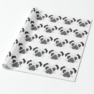 Mops-Gesichtssilhouette Geschenkpapier