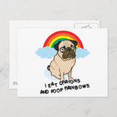 Mops gibt zu, Regenbogen kacken! Karte (Vorne/Hinten)