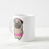 Mops Girl Coffee Tasse (Vorderseite Links)