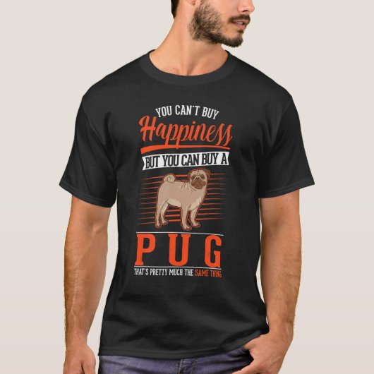 Mops Glück T-Shirt (Vorderseite)