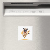 Mops glücklich Spielspass Springen in die Luft frö Magnet (In Situ (Geschirrspüler))