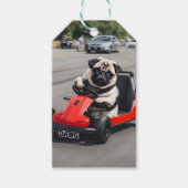 Mops-Go-Kart-Rennen Geschenkanhänger (Vorderseite)