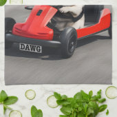 Mops-Go-Kart-Rennen Geschirrtuch (Gefaltet)