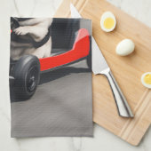 Mops-Go-Kart-Rennen Geschirrtuch (Viertel Falte)