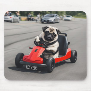 Mops-Go-Kart-Rennen Mousepad
