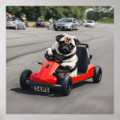 Mops-Go-Kart-Rennen Poster (Vorne)