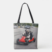 Mops-Go-Kart-Rennen Tasche (Rückseite)