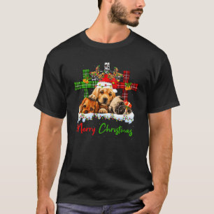 Mops Golden Dog Frohe Weihnachten Christentum Sant T-Shirt