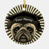 Mops Grad Keramik Ornament (Vorne)
