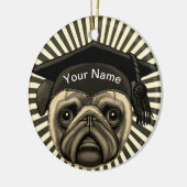 Mops Grad Keramik Ornament (Links)