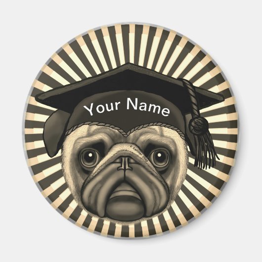 Mops Grad Magnet (Vorne)