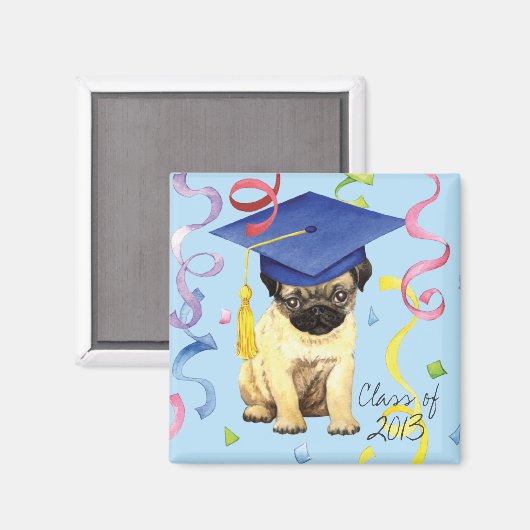 Mops Graduate Magnet (Vorderseite/Rückseite)