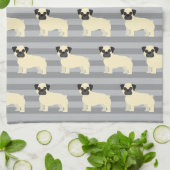 Mops Grau Lined Geschirrtuch (Gefaltet)