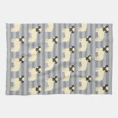 Mops Grau Lined Geschirrtuch (Horizontal)