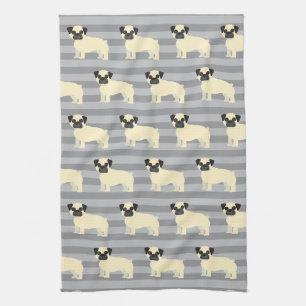 Mops Grau Lined Geschirrtuch