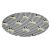 Mops Grau Lined Schneidebrett (Ecke)