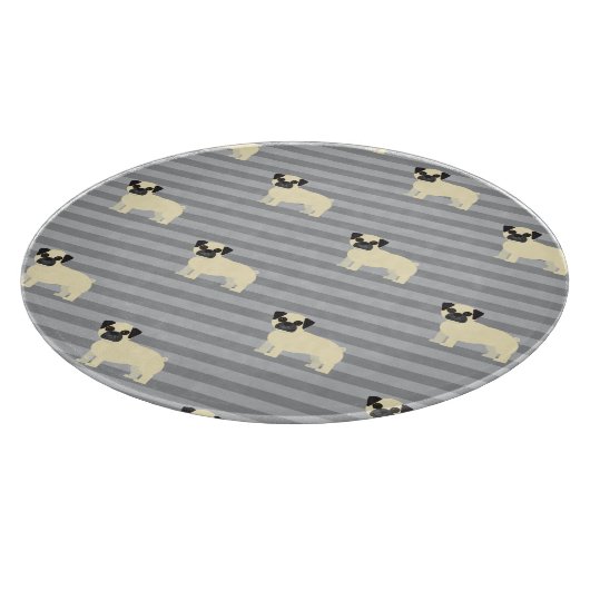 Mops Grau Lined Schneidebrett (Ecke)