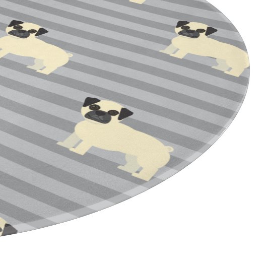 Mops Grau Lined Schneidebrett (Ecke)