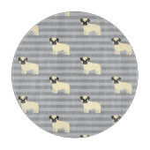 Mops Grau Lined Schneidebrett (Vorderseite)