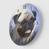 Mops Große Wanduhr (Winkel)