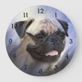 Mops Große Wanduhr (Vorderseite)