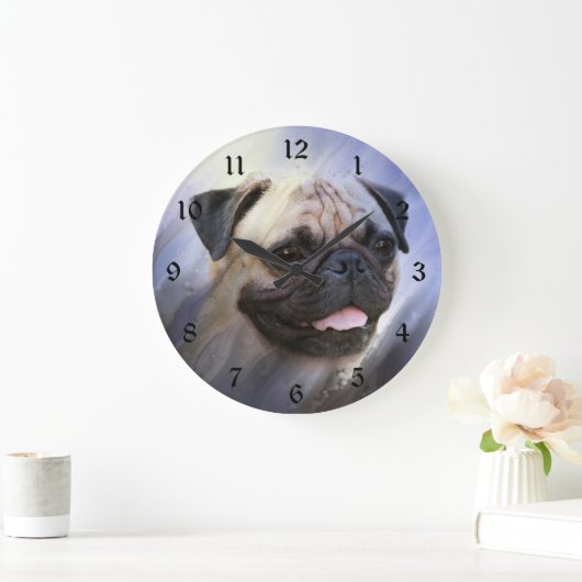 Mops Große Wanduhr (Zuhause)