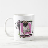 Mops-Großmutter Kaffeetasse (Links)