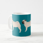 Mops Grundrasse - Anpassen mit Text und Farbe Kaffeetasse (Vorderseite Links)