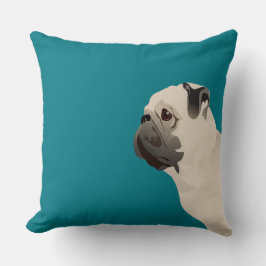 Mops Grundrasse - Anpassen mit Text und Farbe Kissen