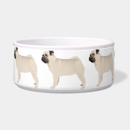 Mops Grundrasse - Anpassen mit Text und Farbe Napf