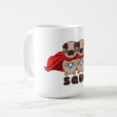 Mops-Gruppe-Möpse zur Rettungs-Kaffee-Tee-Tasse Kaffeetasse (Vorderseite Links)