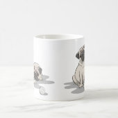 Mops-Gruppen-Cartoon Kaffeetasse (Mittel)