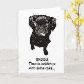 Mops-Gruß-Karte Karte (Gelbe Blume)