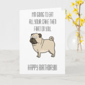 Mops-Gruß-Karte Karte (Gelbe Blume)