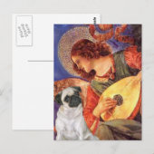 Mops H (Fawn) - Mandolin Angel Postkarte (Vorne/Hinten)
