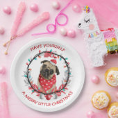 Mops haben sich ein fröhliches kleines Weihnachtsf Pappteller (Party)